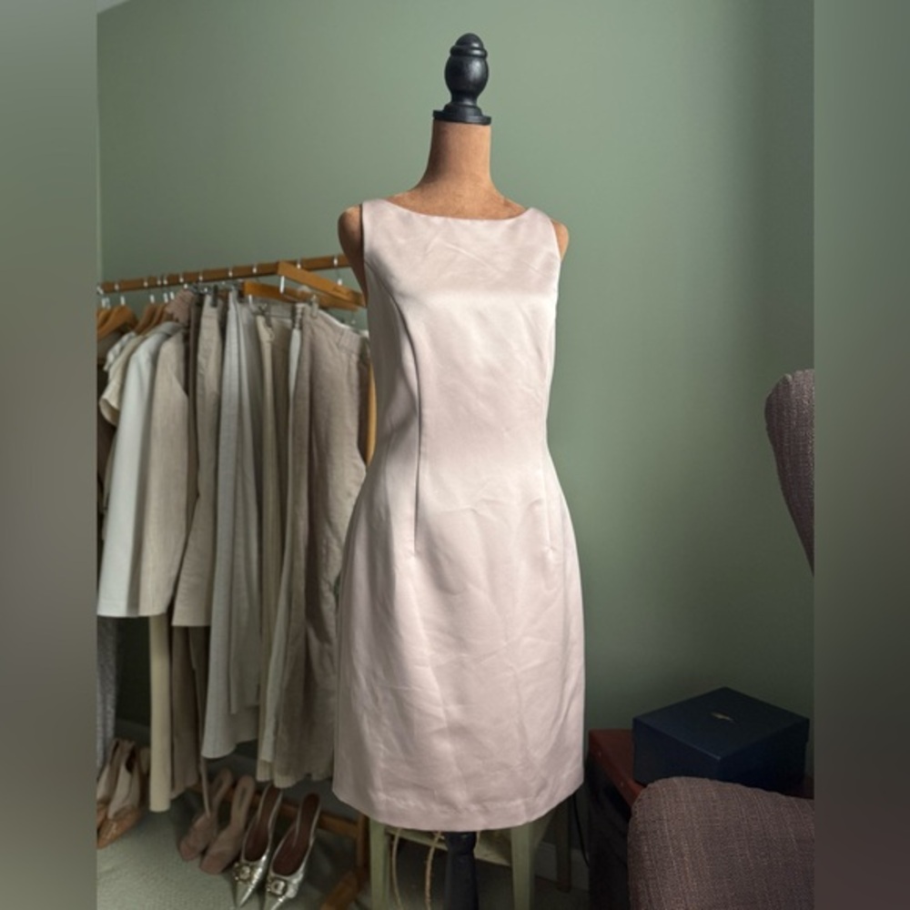 Ann Taylor Soft Pink Satin Pearl Mini Dress